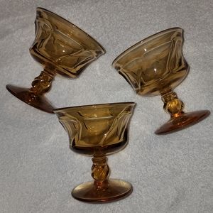 Elegant Vintage Amber Jamestown Fostoria Water Glassware  | Set of 3